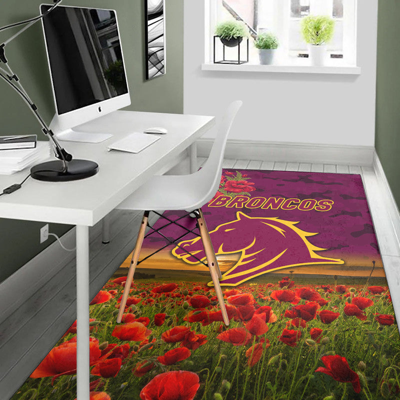 brisbane-broncos-anzac-2022-area-rug-poppy-flowers-vibes