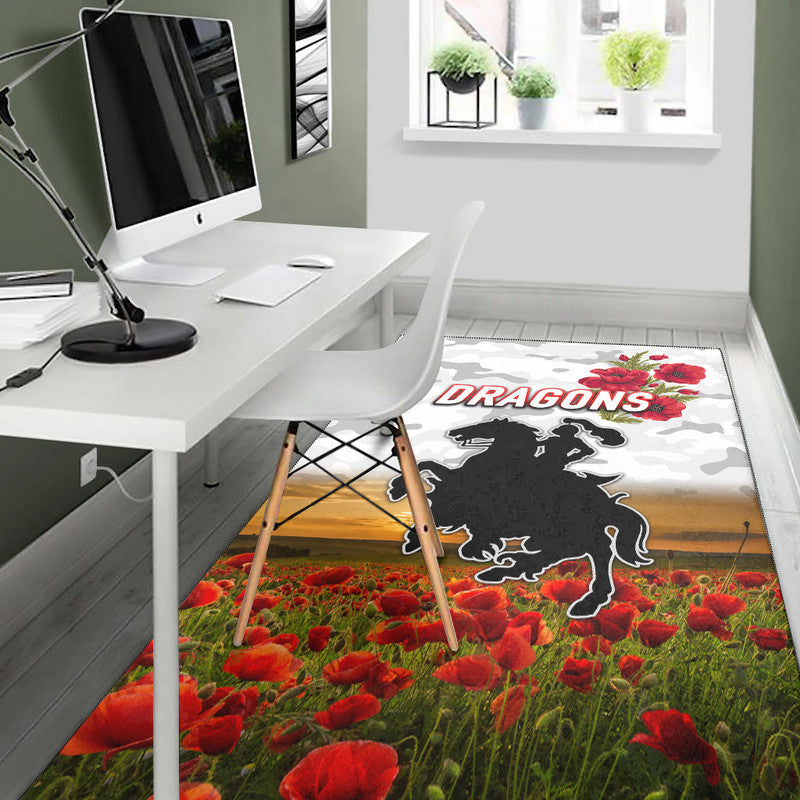 st-george-illawarra-dragons-anzac-2022-area-rug-poppy-flowers-vibes-white