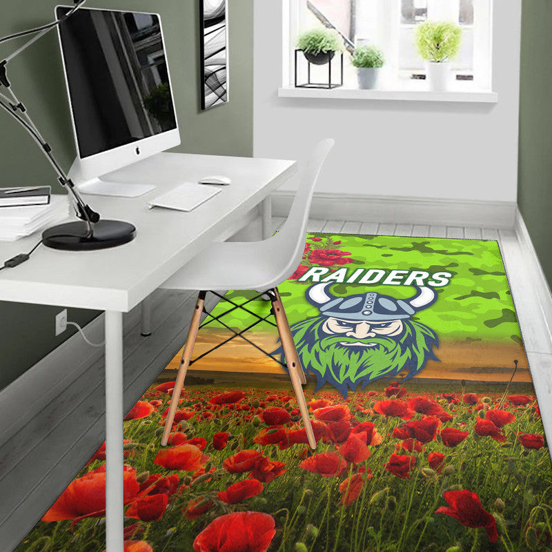 canberra-raiders-anzac-2022-area-rug-poppy-flowers-vibes