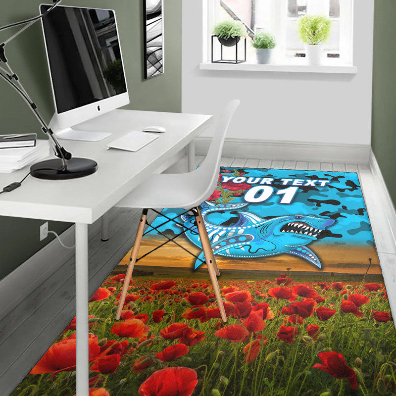 custom-personalised-cronulla-sutherland-sharks-anzac-2022-area-rug-poppy-flowers-vibes