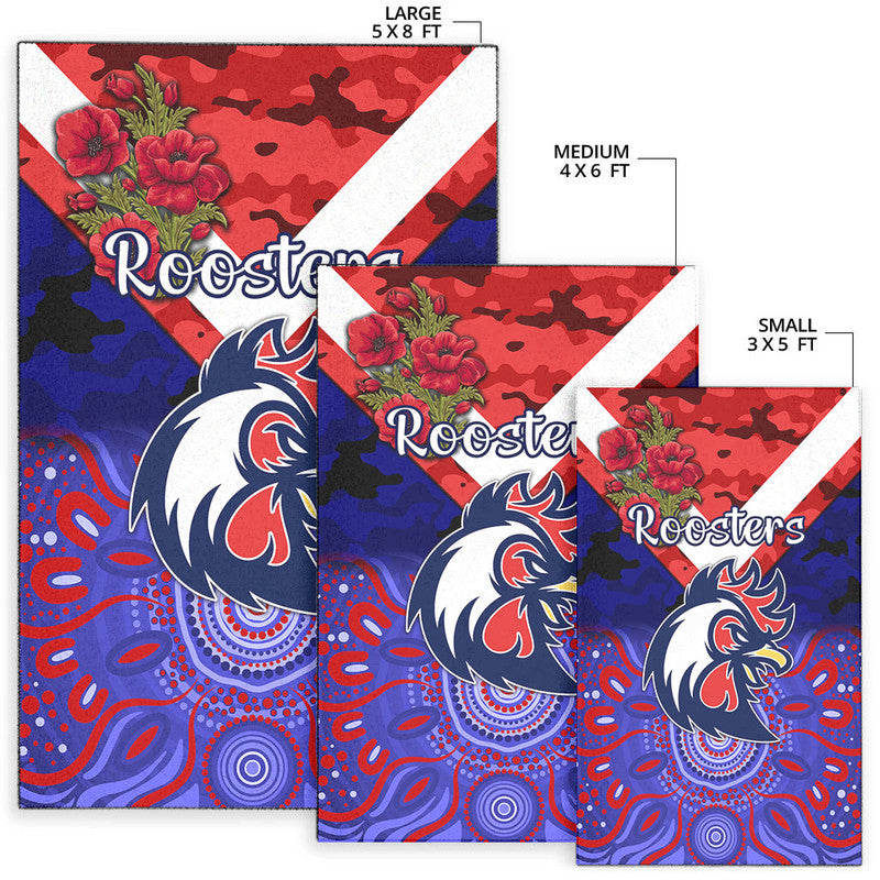 sydney-roosters-anzac-2022-area-rug-indigenous-vibes-blue