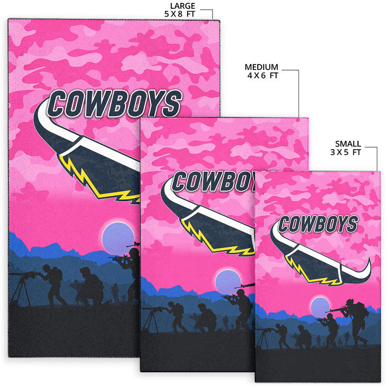 north-queensland-cowboys-anzac-2022-area-rug-simple-style-pink