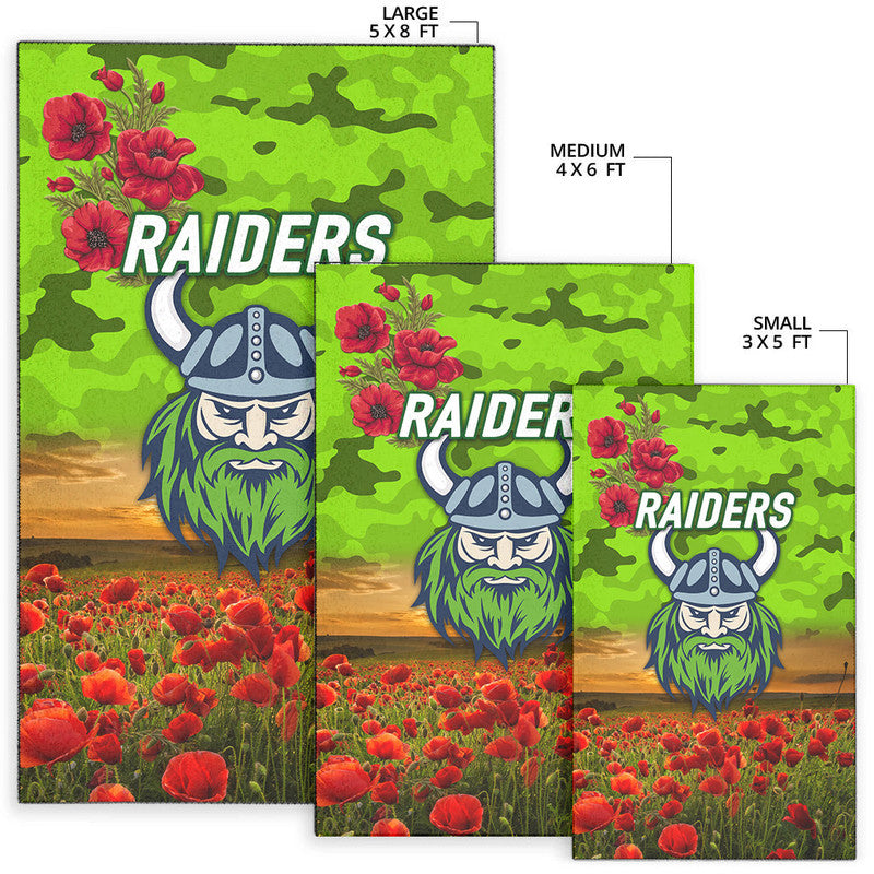 canberra-raiders-anzac-2022-area-rug-poppy-flowers-vibes