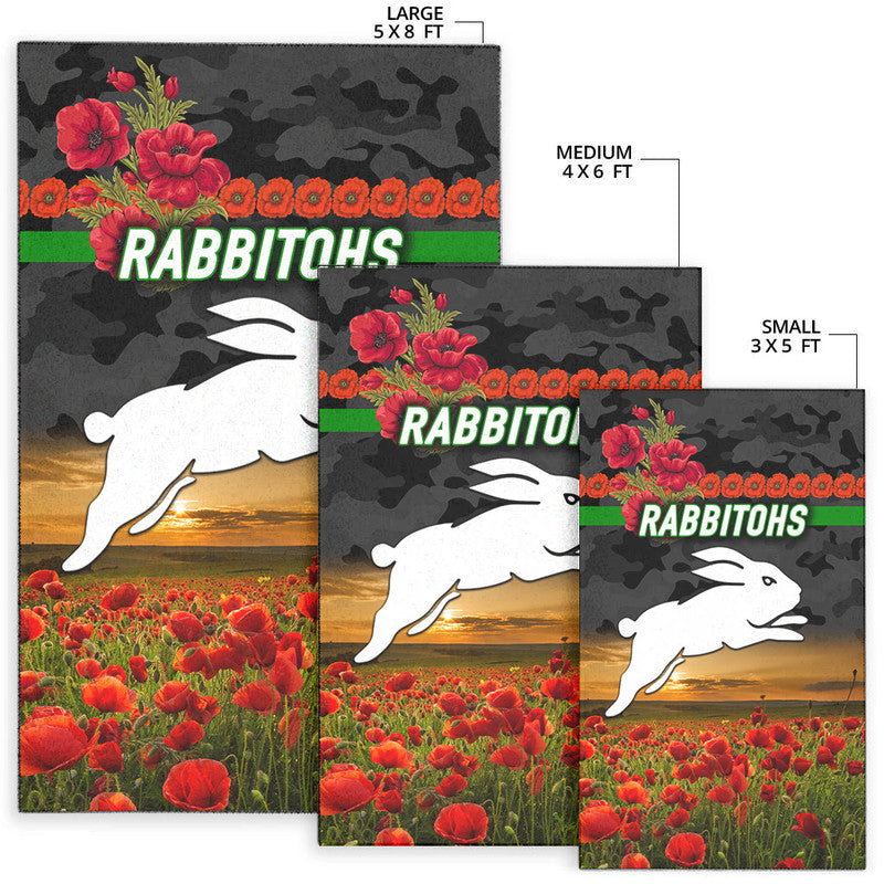 south-sydney-rabbitohs-anzac-2022-area-rug-poppy-flowers-vibes-black