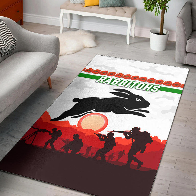 south-sydney-rabbitohs-anzac-2022-area-rug-simple-style-white