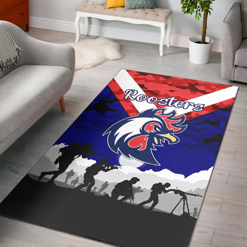 sydney-roosters-anzac-2022-area-rug-simple-style-blue