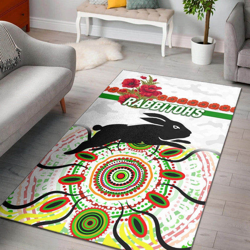 south-sydney-rabbitohs-anzac-2022-area-rug-indigenous-vibes-white
