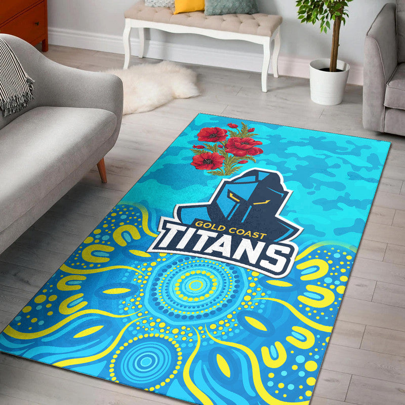 gold-coast-titans-anzac-2022-area-rug-indigenous-vibes