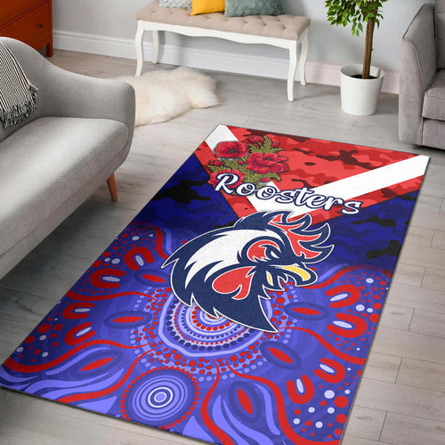 sydney-roosters-anzac-2022-area-rug-indigenous-vibes-blue