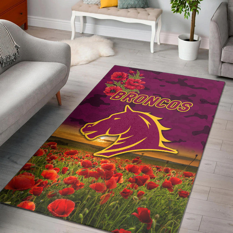 brisbane-broncos-anzac-2022-area-rug-poppy-flowers-vibes