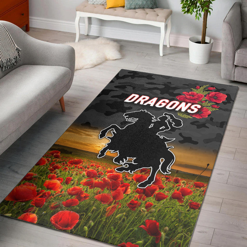 st-george-illawarra-dragons-anzac-2022-area-rug-poppy-flowers-vibes-black