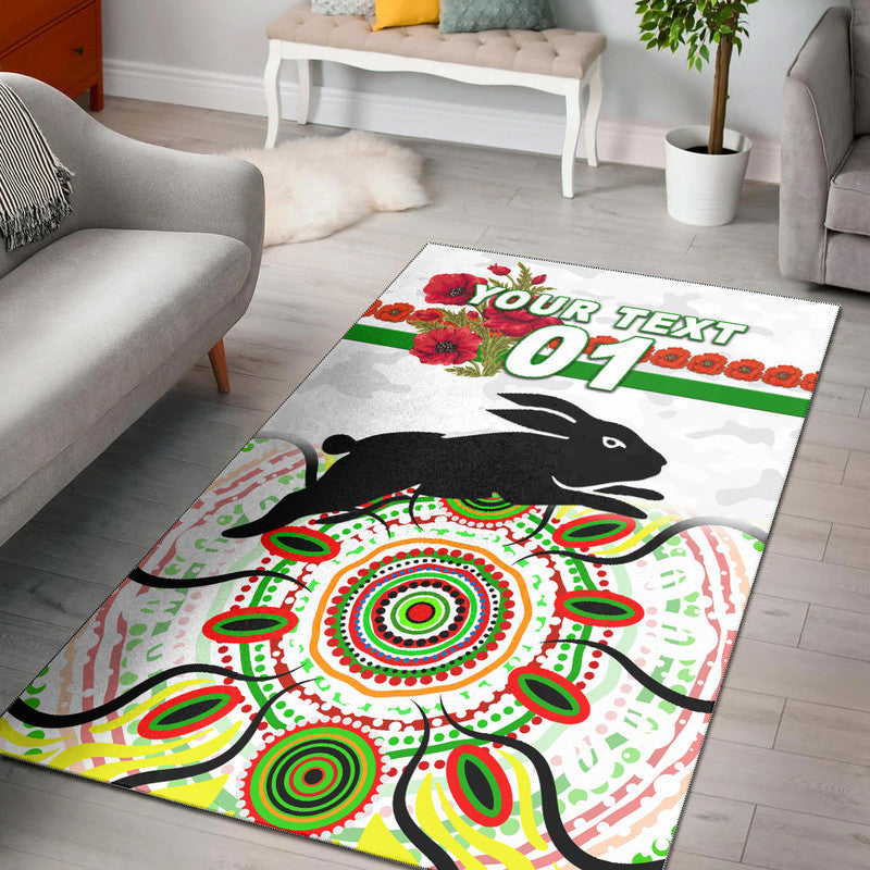custom-personalised-south-sydney-rabbitohs-anzac-2022-area-rug-indigenous-vibes-white