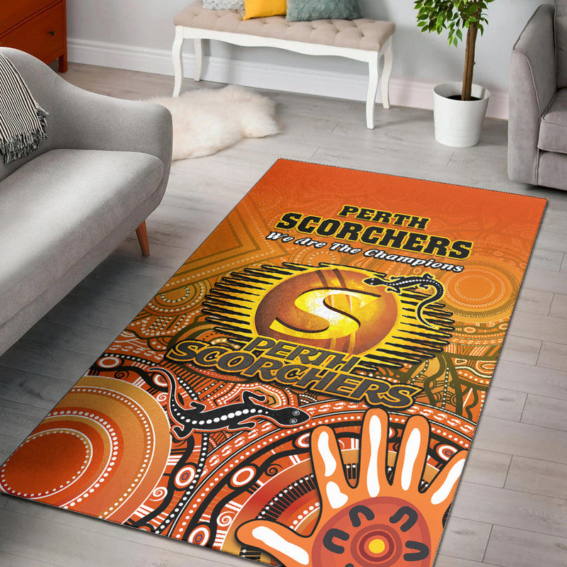 perth-scorchers-champions-area-rug-lizard-indigenous-aboriginal-no2