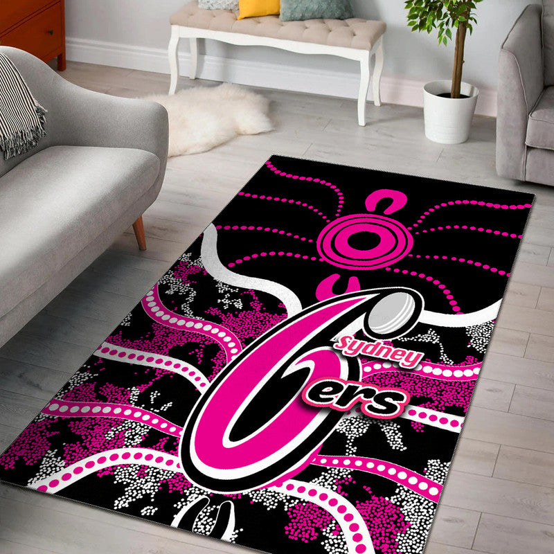 sydney-sixers-area-rug-cricket-dot-aboriginal