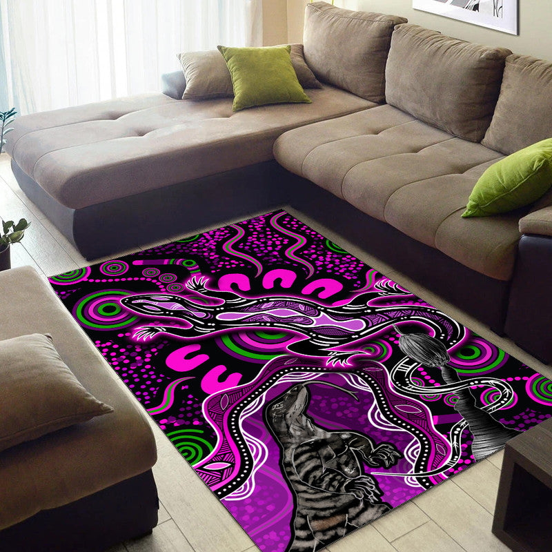 aboriginal-lizard-area-rug-pink-color