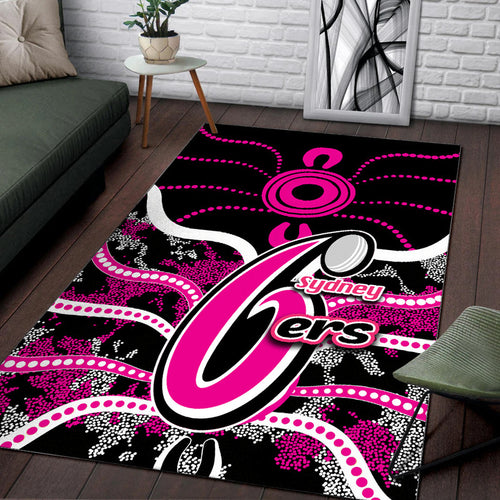 sydney-sixers-area-rug-cricket-dot-aboriginal