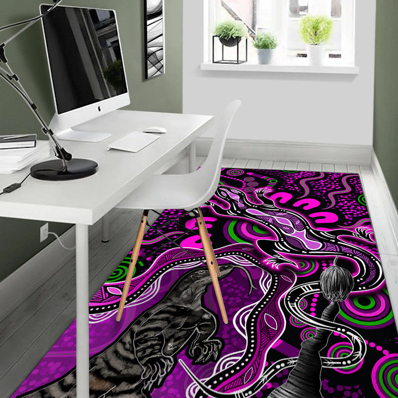 aboriginal-lizard-area-rug-pink-color
