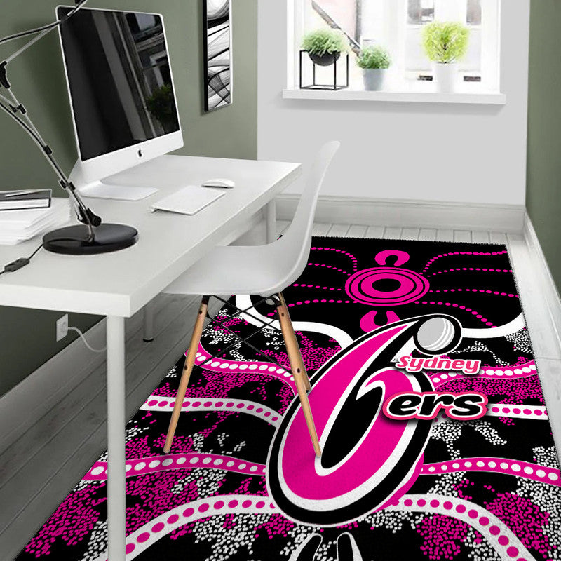 sydney-sixers-area-rug-cricket-dot-aboriginal