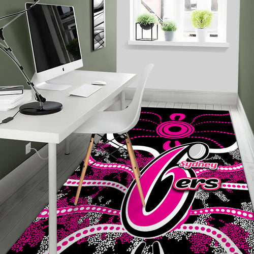 sydney-sixers-area-rug-cricket-dot-aboriginal