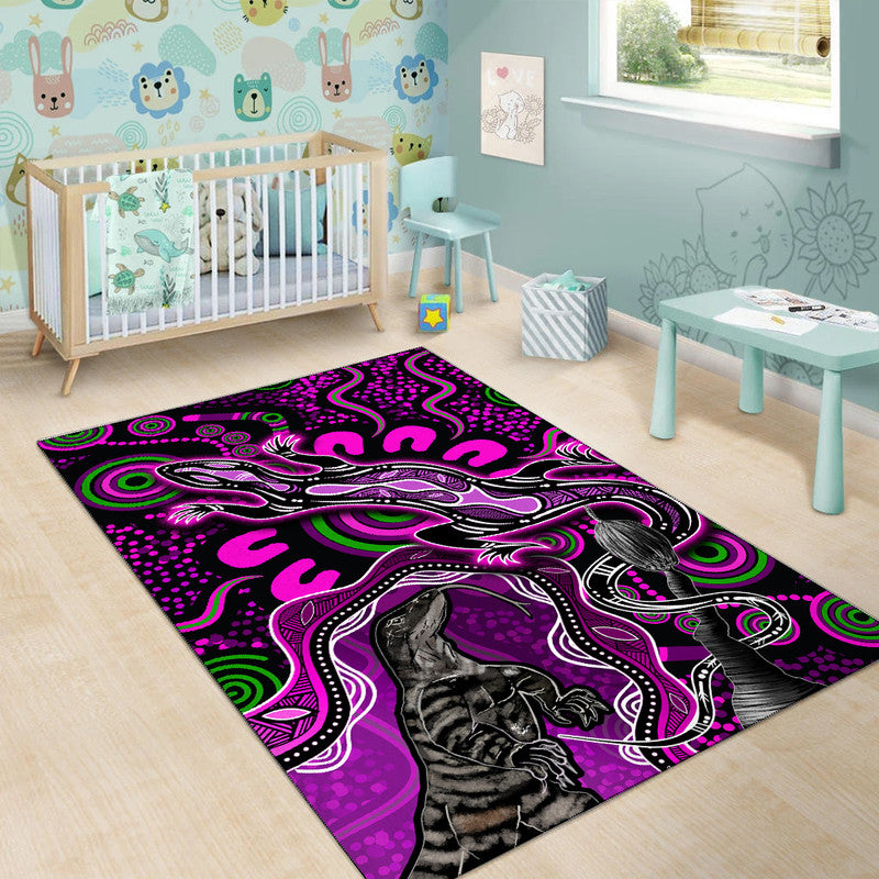 aboriginal-lizard-area-rug-pink-color