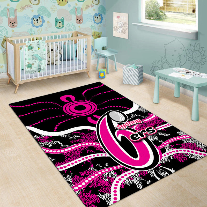 sydney-sixers-area-rug-cricket-dot-aboriginal
