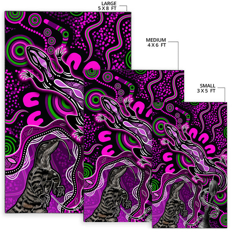 aboriginal-lizard-area-rug-pink-color