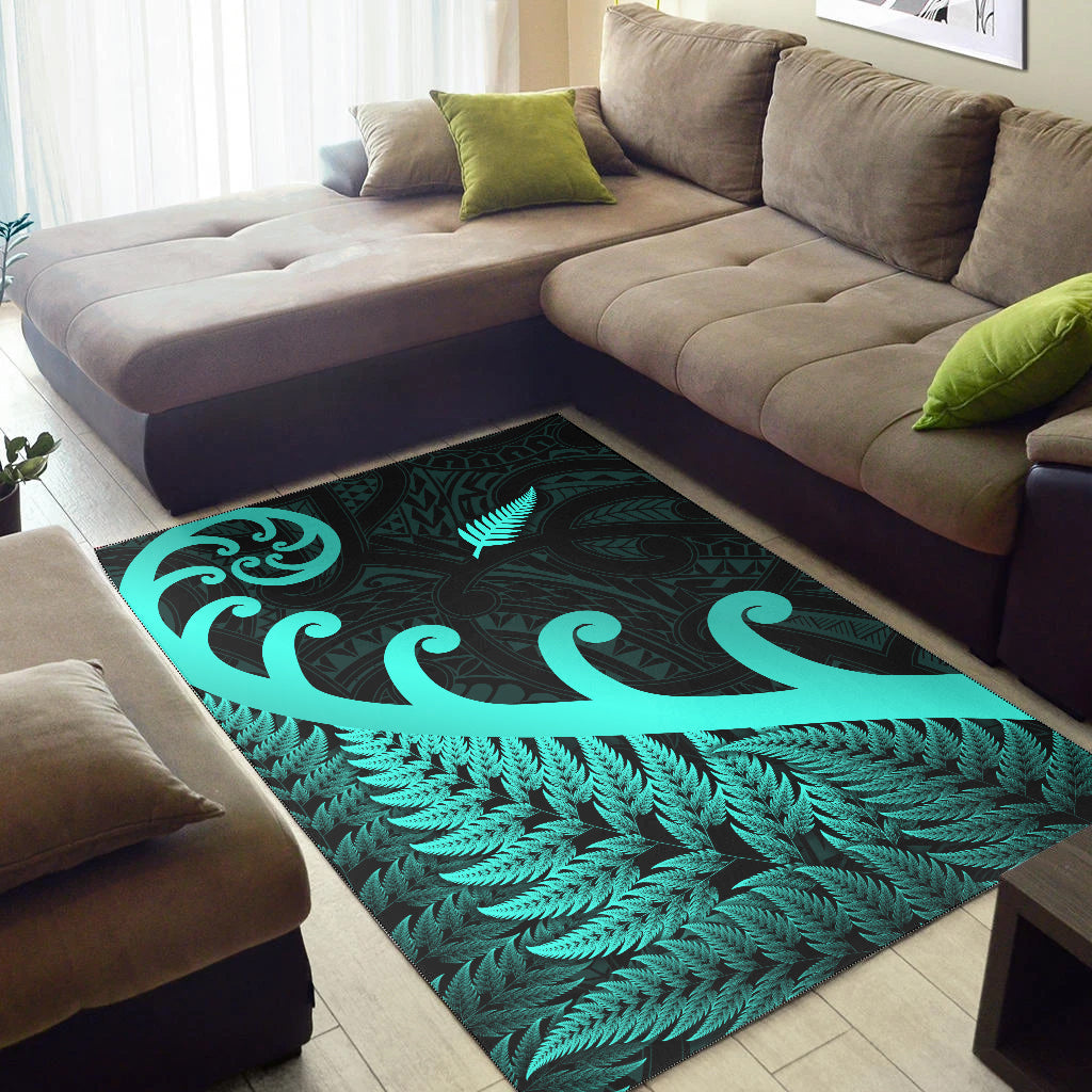 new-zealand-rugby-maori-area-rug-silver-fern-koru-vibes-turquoise