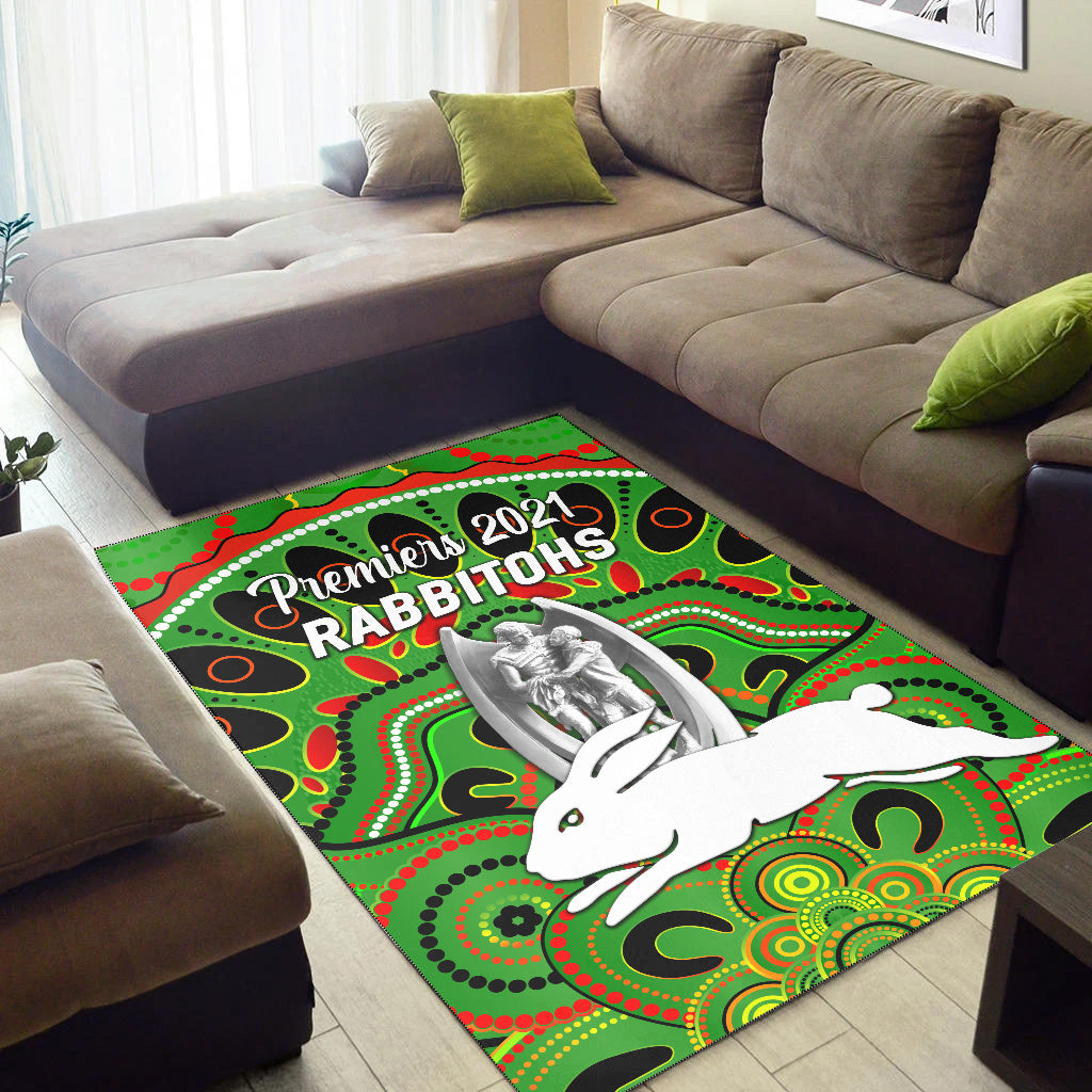 south-sydney-rabbitohs-area-rug-2021-indigenous-premiers-trophy-green