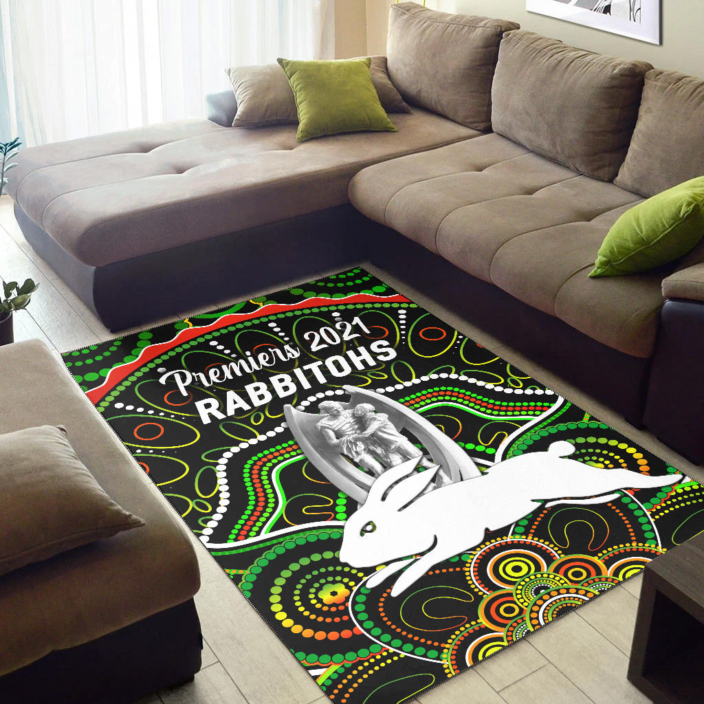 south-sydney-rabbitohs-area-rug-2021-indigenous-premiers-trophy-black