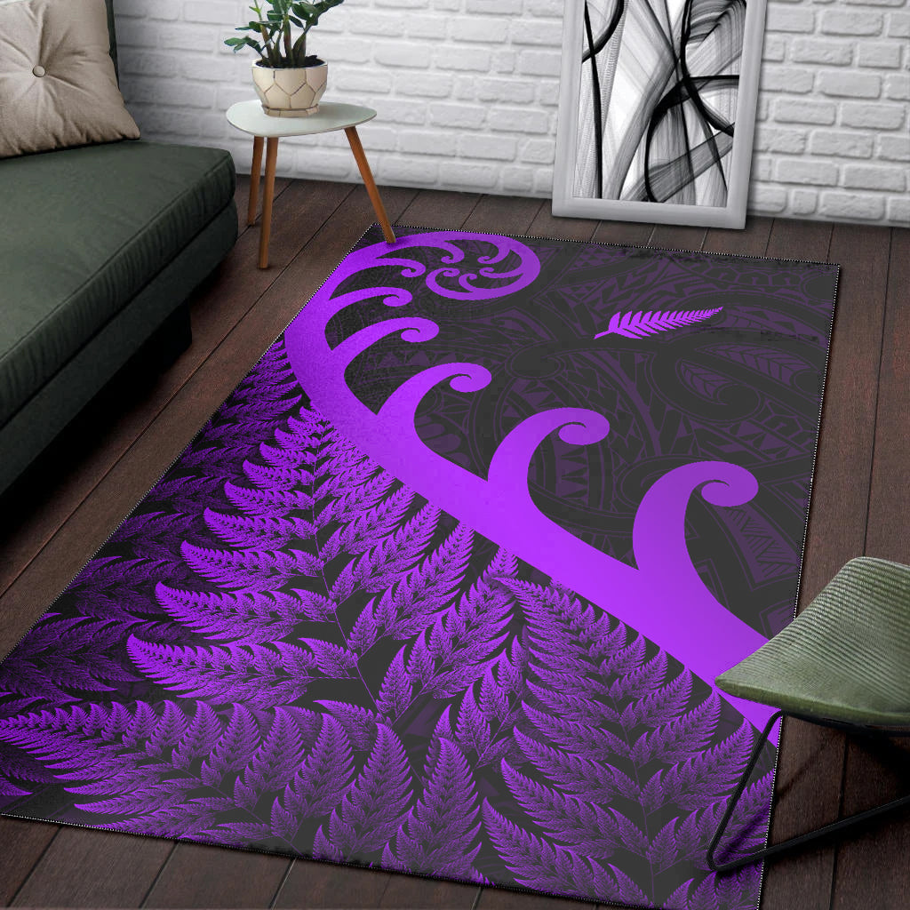 new-zealand-rugby-maori-area-rug-silver-fern-koru-vibes-purple