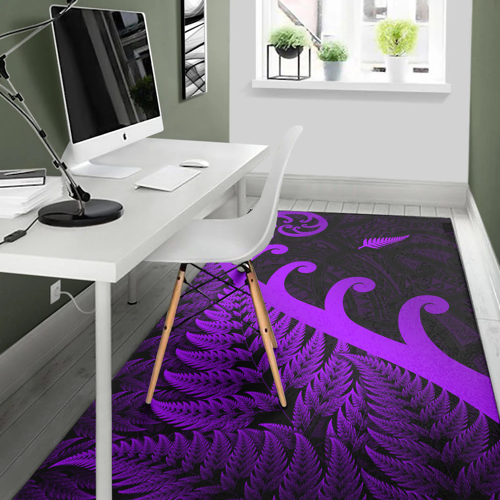 new-zealand-rugby-maori-area-rug-silver-fern-koru-vibes-purple