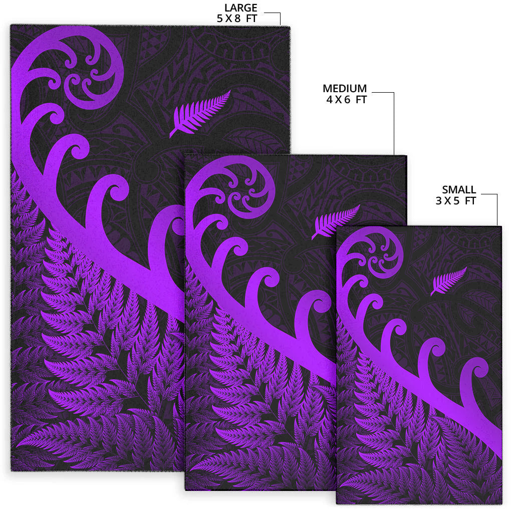 new-zealand-rugby-maori-area-rug-silver-fern-koru-vibes-purple