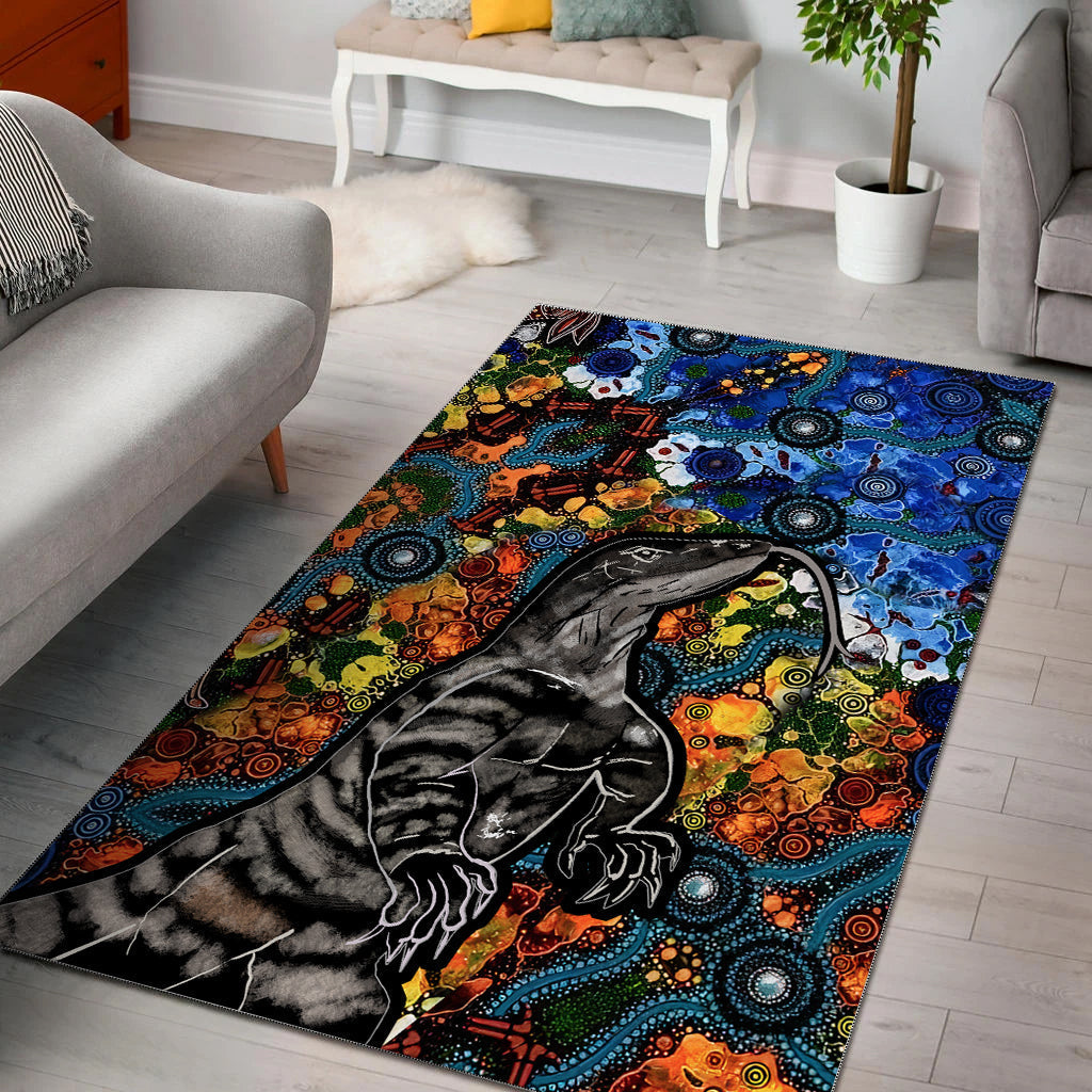 Aboriginal Lizard Tribal Area Rug LT6