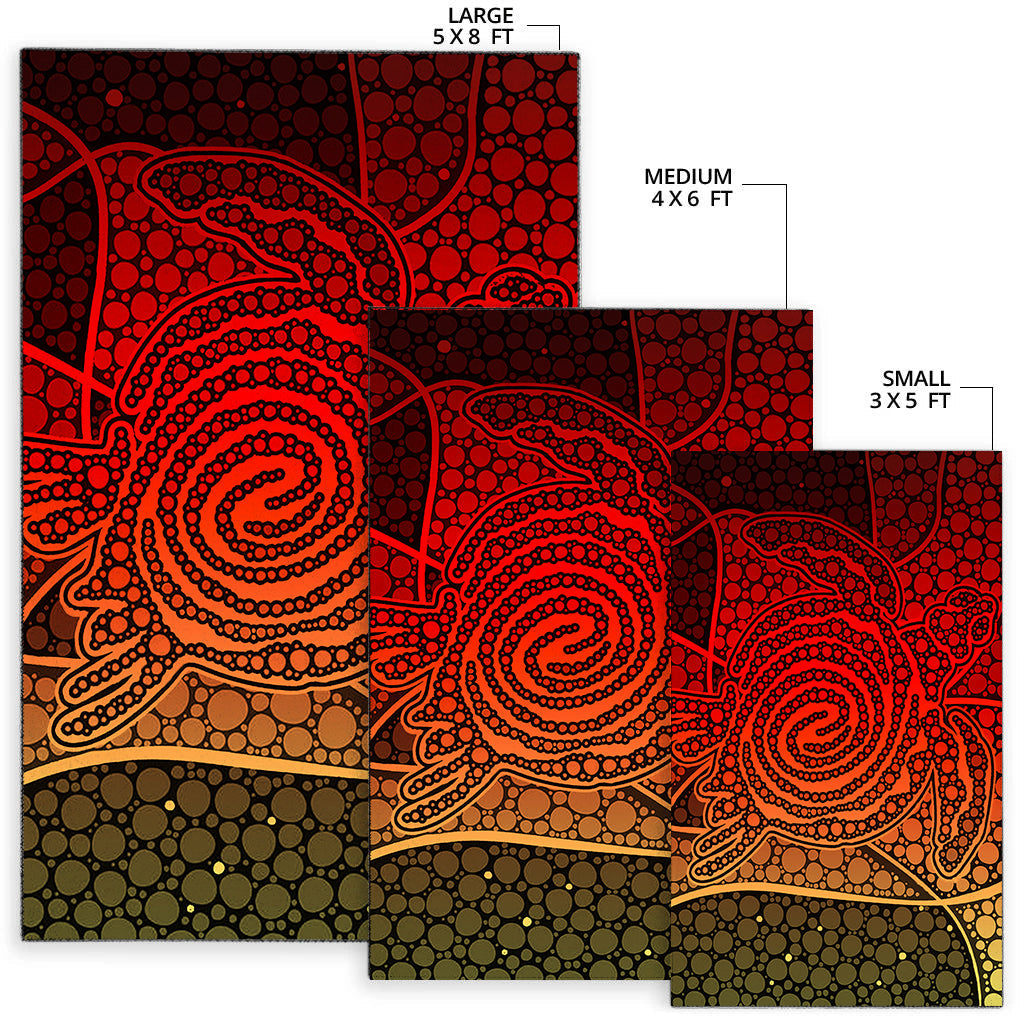 turtle-area-rug-aboriginal-red-style
