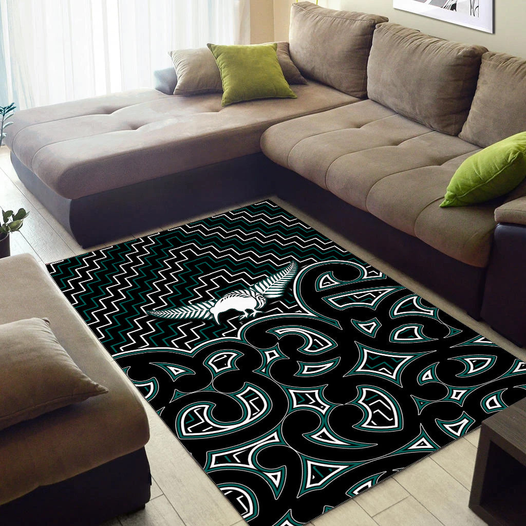 new-zealand-area-rug-maori-graphic-tee-patterns-green