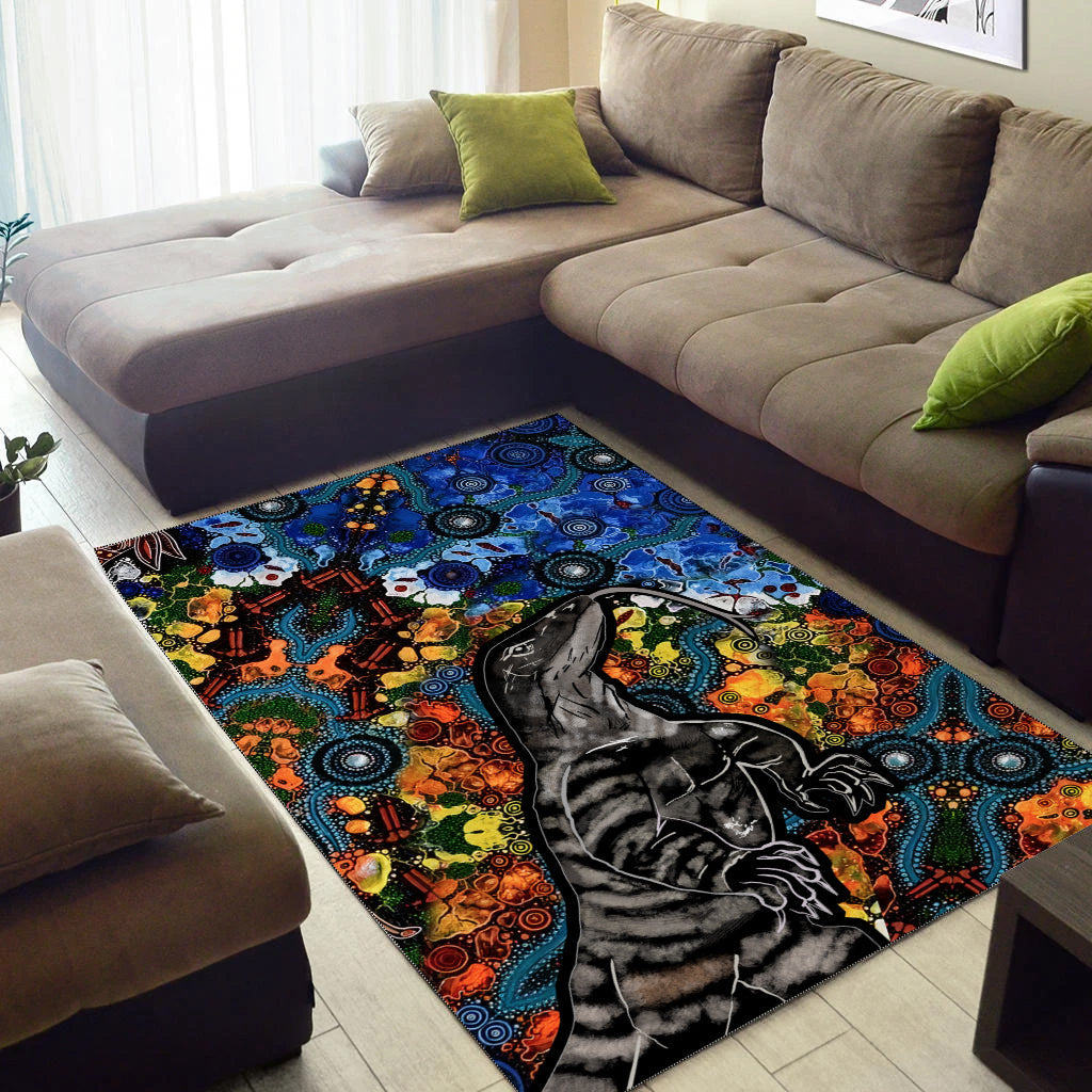 Aboriginal Lizard Tribal Area Rug LT6
