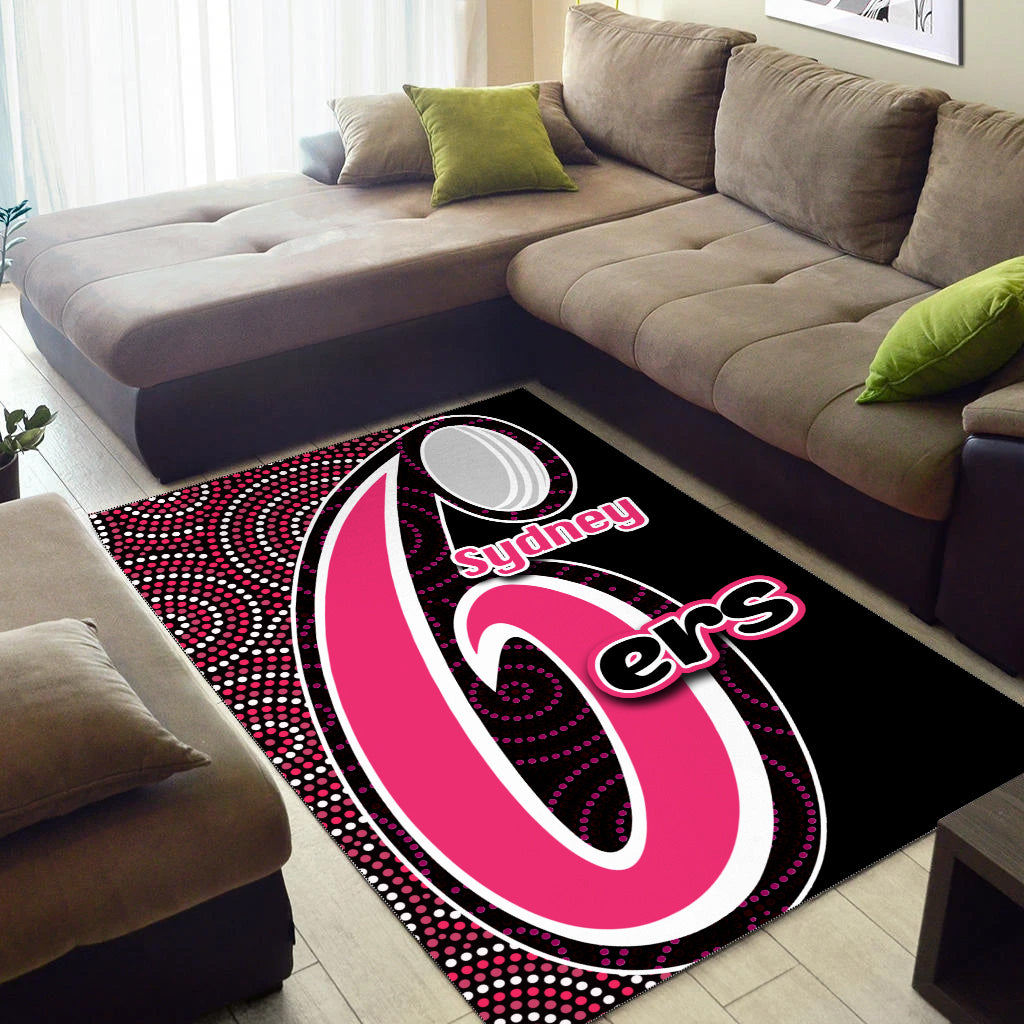 sydney-sixers-area-rug-cricket-aboriginal-dot-patterns