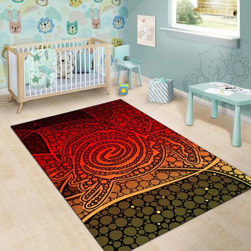 turtle-area-rug-aboriginal-red-style