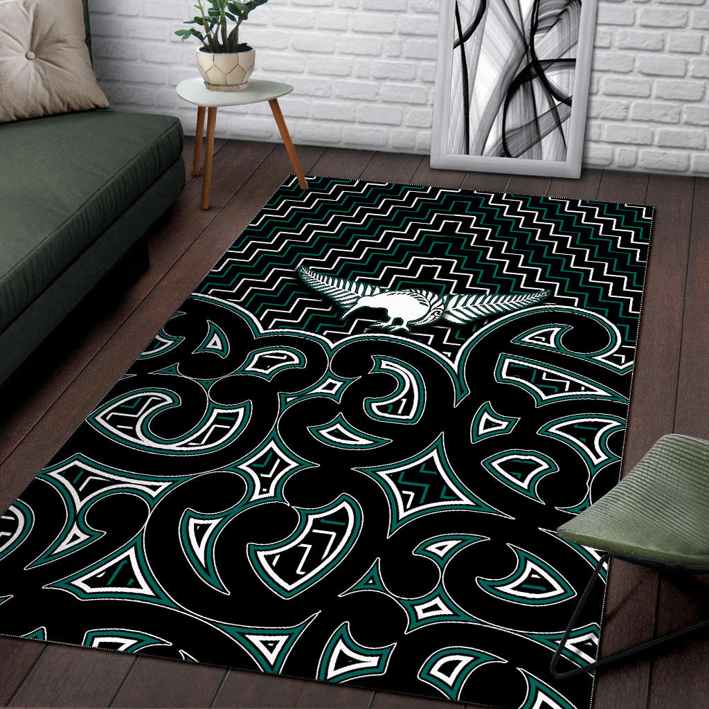 new-zealand-area-rug-maori-graphic-tee-patterns-green