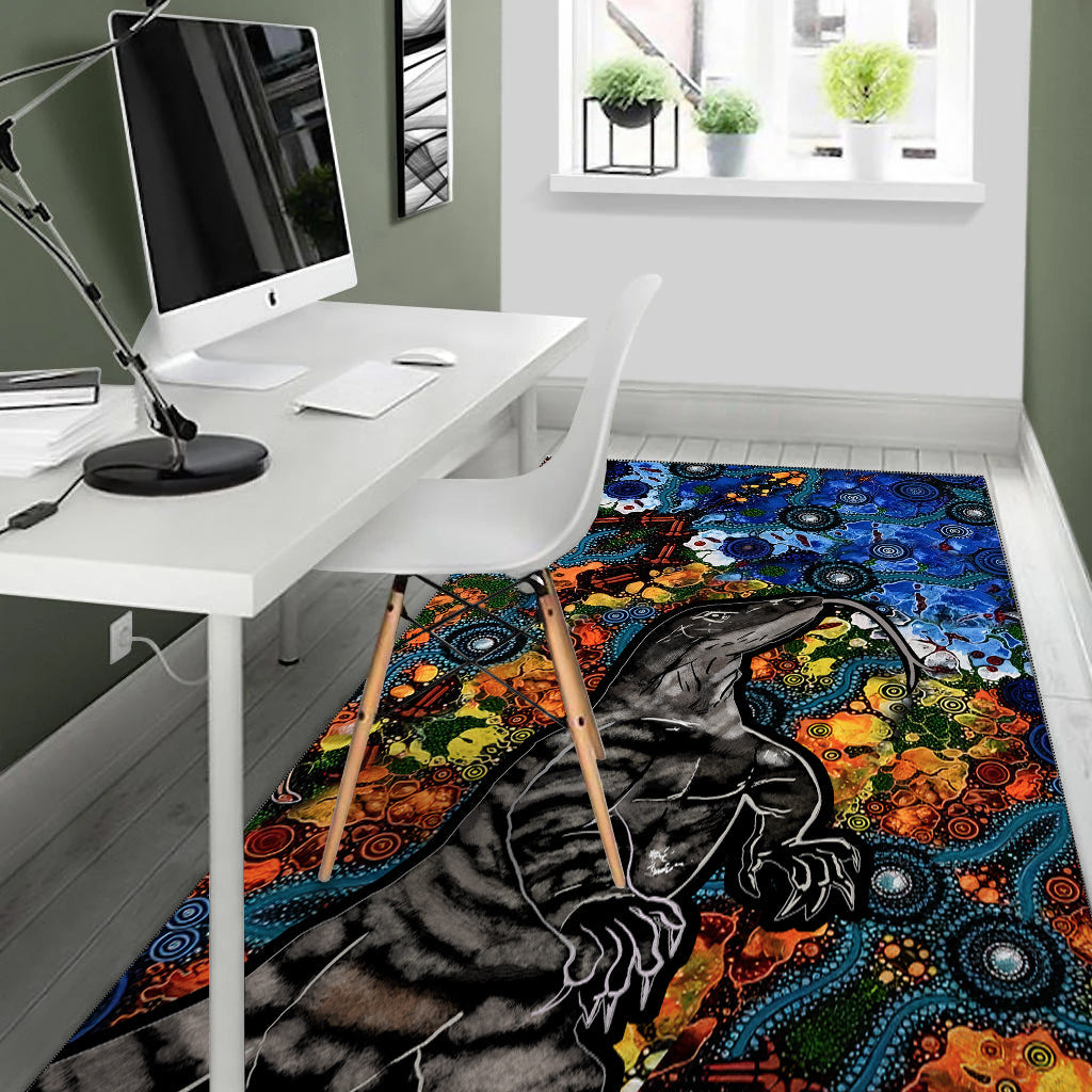 Aboriginal Lizard Tribal Area Rug LT6