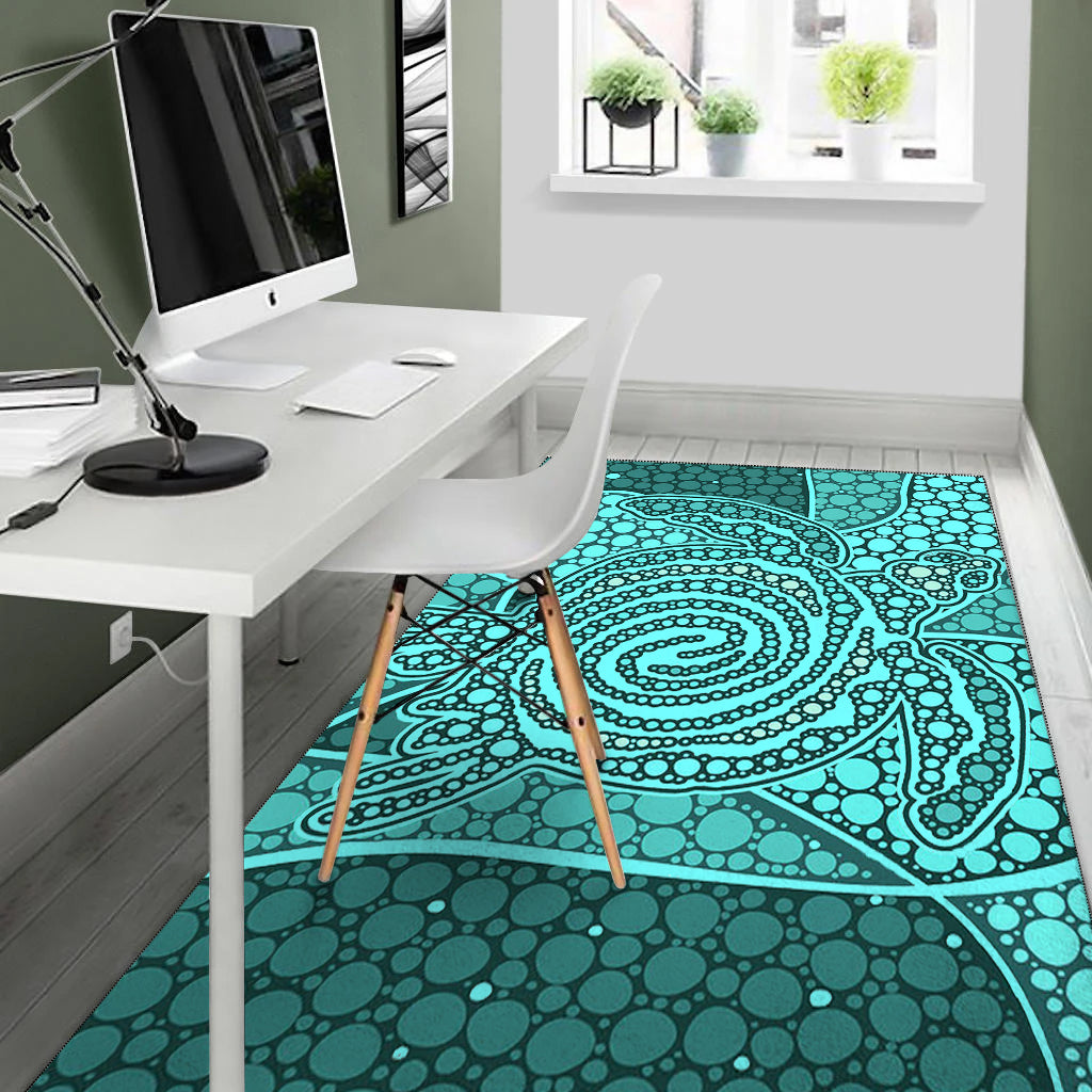 turtle-area-rug-aboriginal-green-style