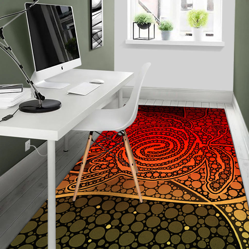 turtle-area-rug-aboriginal-red-style