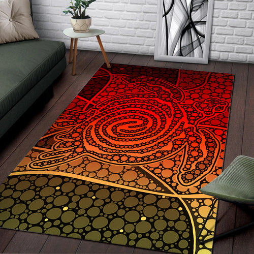 turtle-area-rug-aboriginal-red-style