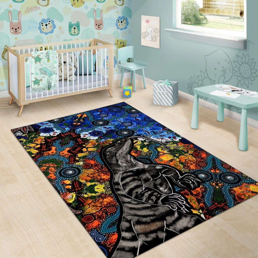 Aboriginal Lizard Tribal Area Rug LT6