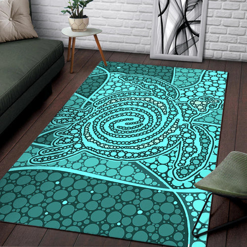 turtle-area-rug-aboriginal-green-style