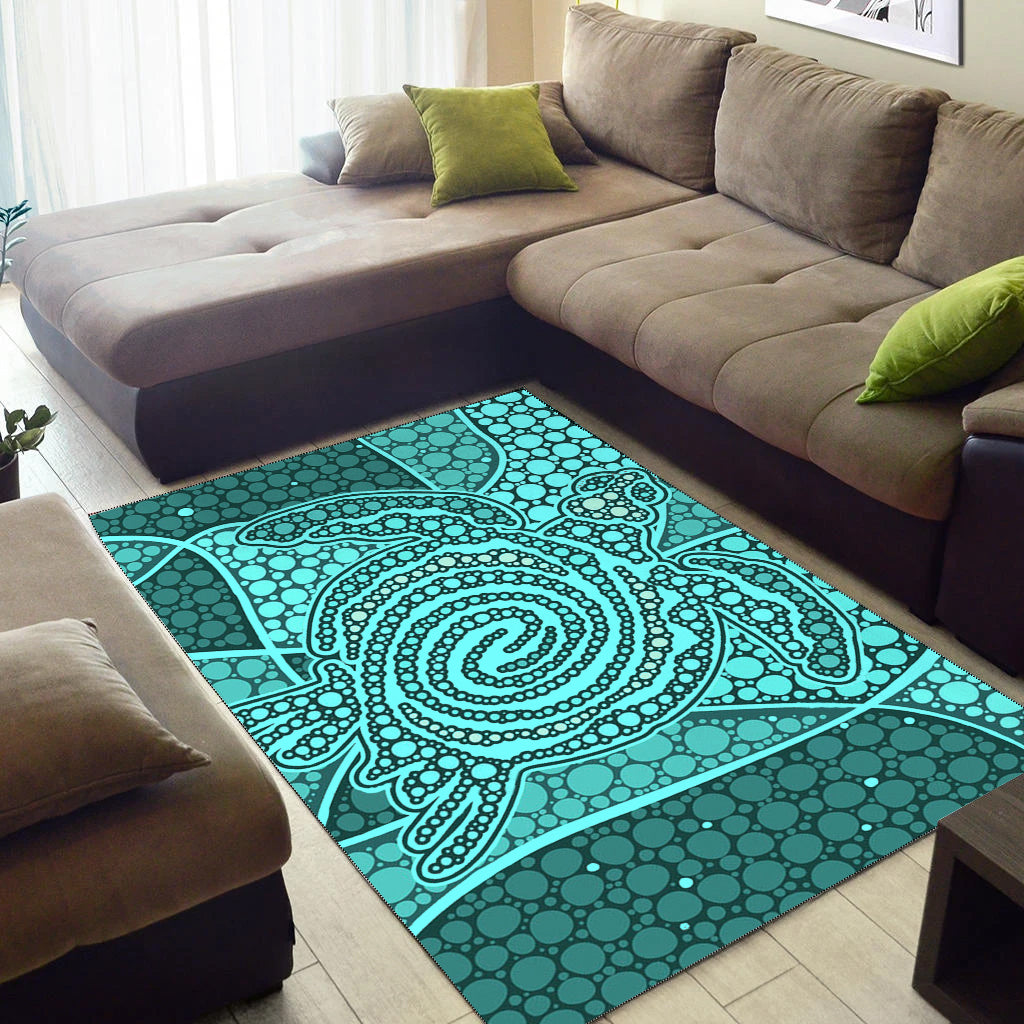turtle-area-rug-aboriginal-green-style