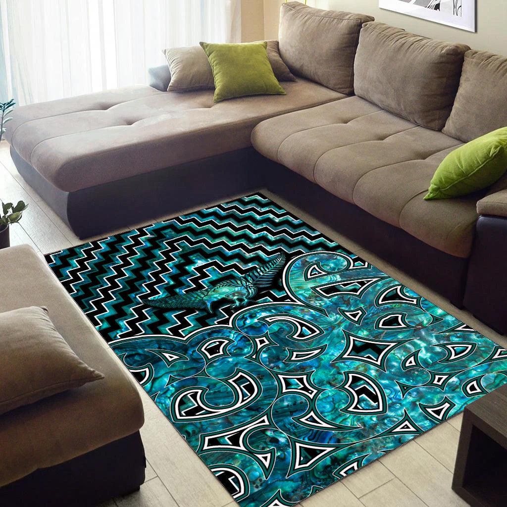 new-zealand-area-rug-maori-graphic-tee-patterns-paua-shell