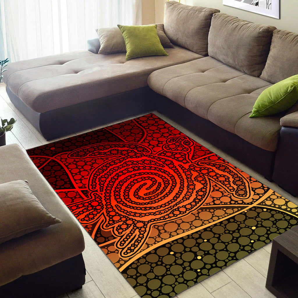 turtle-area-rug-aboriginal-red-style