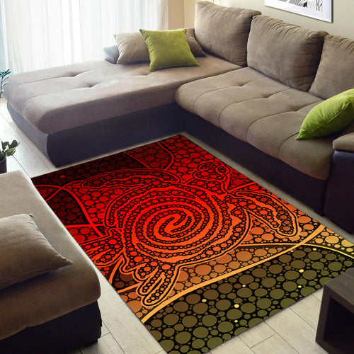 turtle-area-rug-aboriginal-red-style