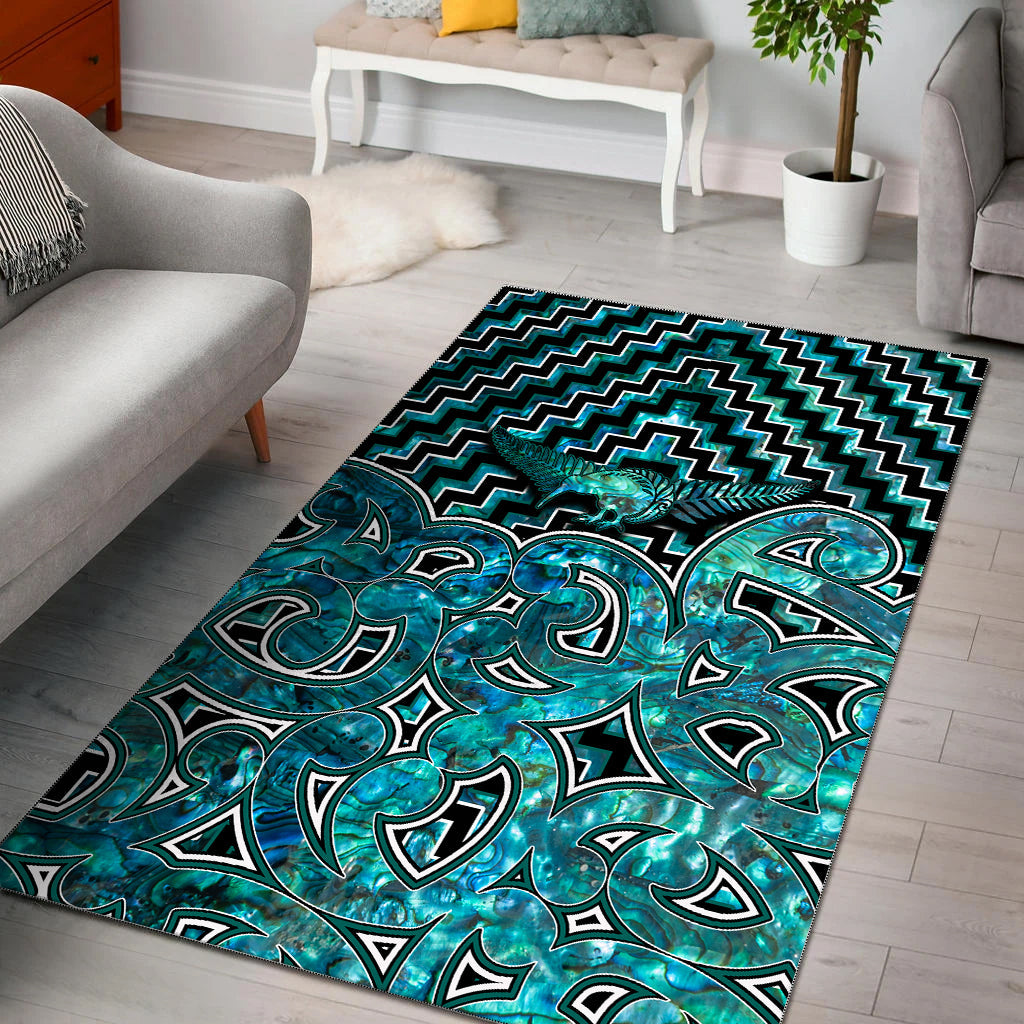 new-zealand-area-rug-maori-graphic-tee-patterns-paua-shell
